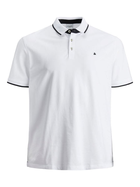 JACK & JONES PLUSS - POLO SHIRT MALE KNIT CO100 - BIANCO