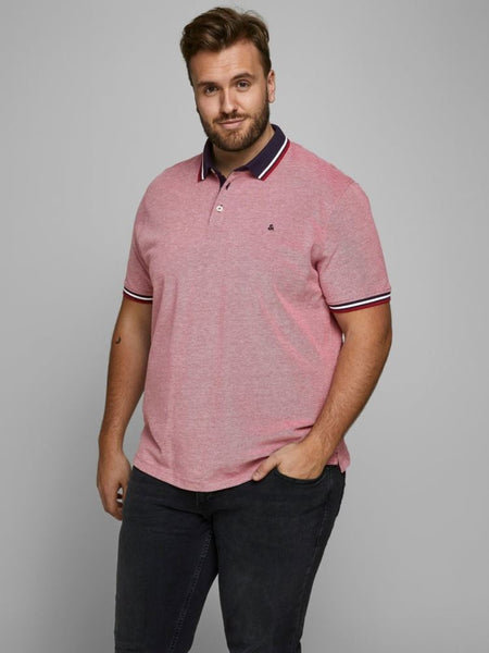 JACK & JONES PLUSS - POLO SHIRT MALE KNIT CO100 - CORALLO