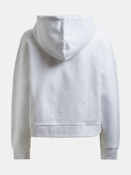GUESS DONNA - ICONIC HOOD SWEATSHIRT - BIANCO