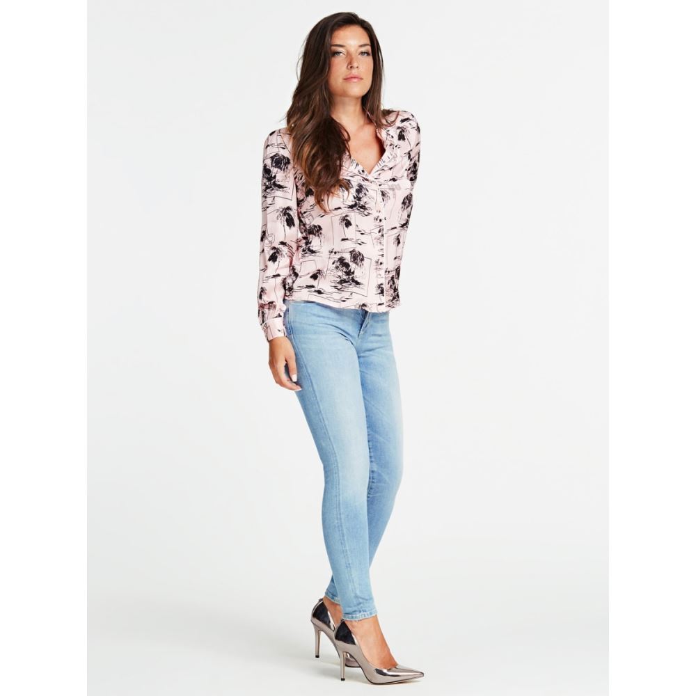 GUESS DONNA - SKINNY - DENIM AZZURRO