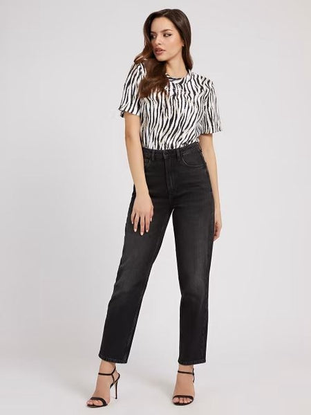 GUESS DONNA - MOM JEAN - NERO
