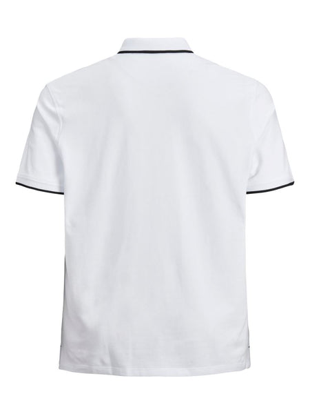JACK & JONES PLUSS - POLO SHIRT MALE KNIT CO100 - BIANCO