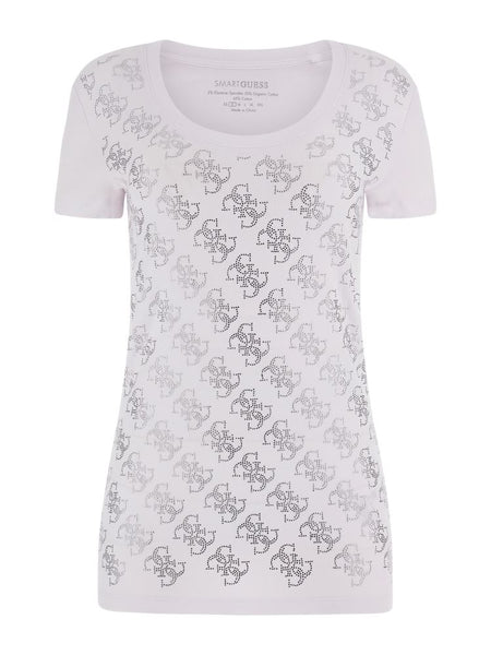 GUESS DONNA - SS CN 4G ALLOVER TEE - UNICA