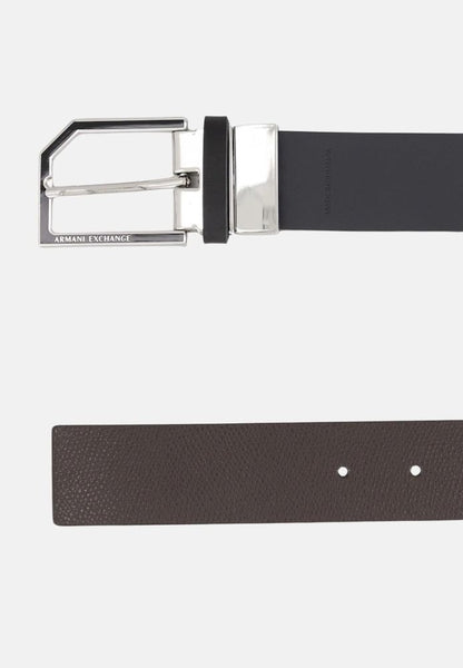 ARMANI EXCHANGE UOMO - TONGUE BELT - NERO/GRIGIO
