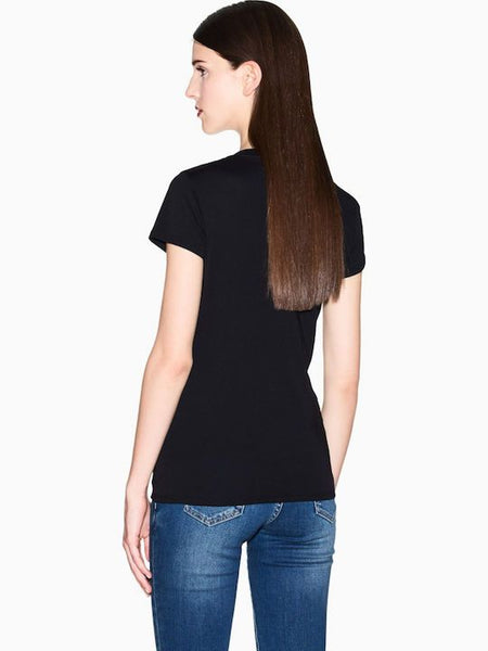 ARMANI EXCHANGE DONNA - T-SHIRT - NERO/ORO