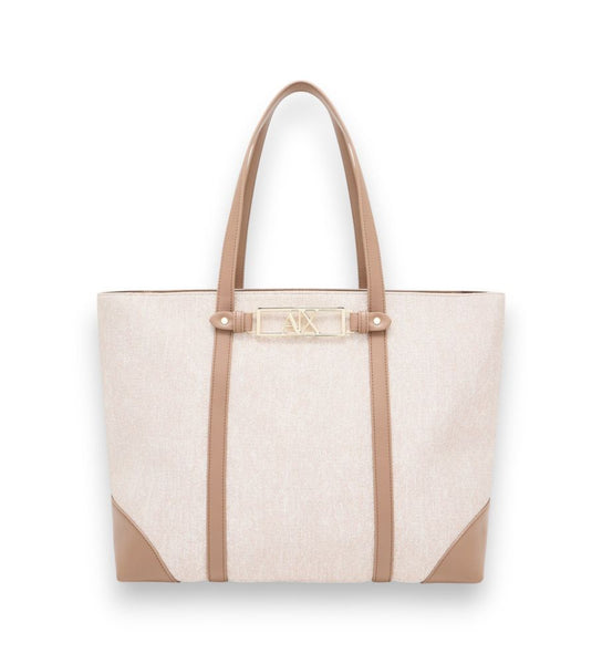 ARMANI EXCHANGE DONNA - SHOPPING BAG - NATURALE