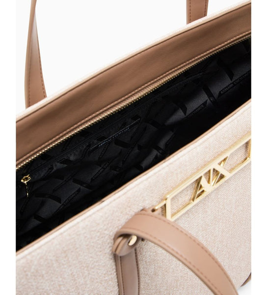 ARMANI EXCHANGE DONNA - SHOPPING BAG - NATURALE