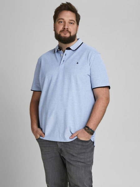 JACK & JONES PLUSS - POLO SHIRT MALE KNIT CO100 - COBALTO