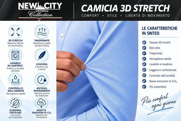 MIRCAM - CAMICIA TECNICA NO STIRO - AZZURRO