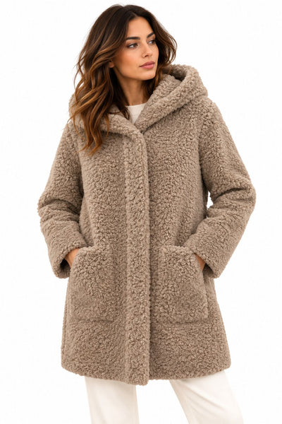 CITY LIFE FASHION DONNA - eco montone reversibile teddy - TORTORA