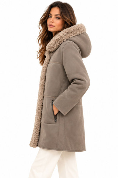 CITY LIFE FASHION DONNA - eco montone reversibile teddy - TORTORA