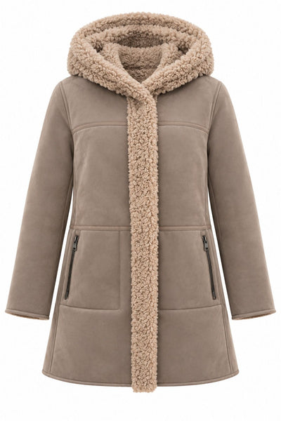 CITY LIFE FASHION DONNA - eco montone reversibile teddy - TORTORA