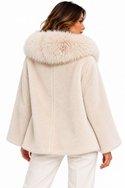CITY LIFE FASHION DONNA - MANTELLA ECO PELLICCIA - LATTE