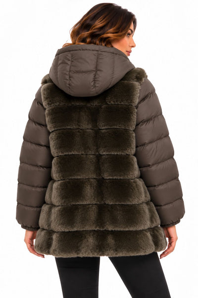 CITY LIFE FASHION DONNA - ECO PIUMINO PELLICCIA - MARRONE